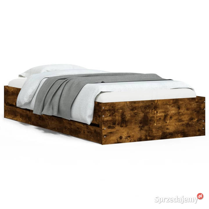 Rama łóżka z szufladami przydymiony dąb 75x190 sprzedam