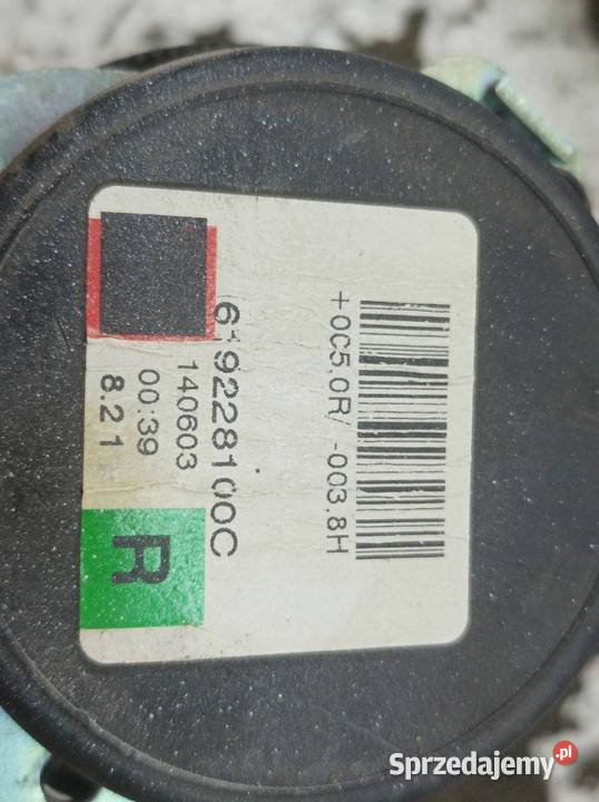 PAS BEZPIECZEŃSTWA LEWY PRAWY ŚRODEK TYŁ KPL C