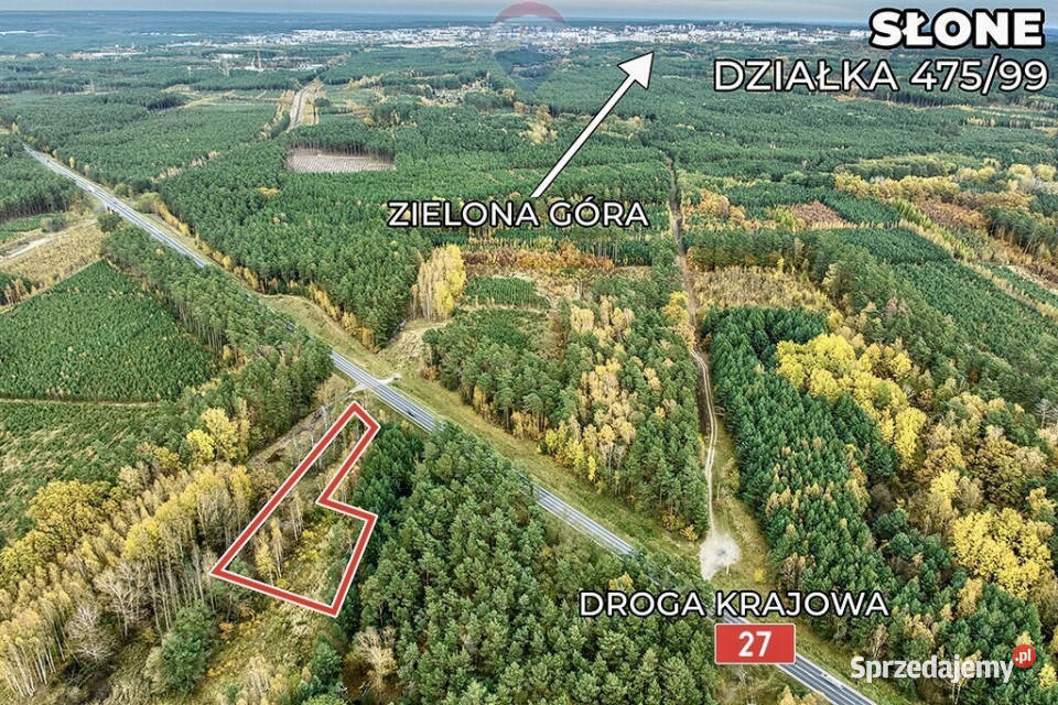 Na sprzedaż działka drodze 27 z MPZG asfalt Słone