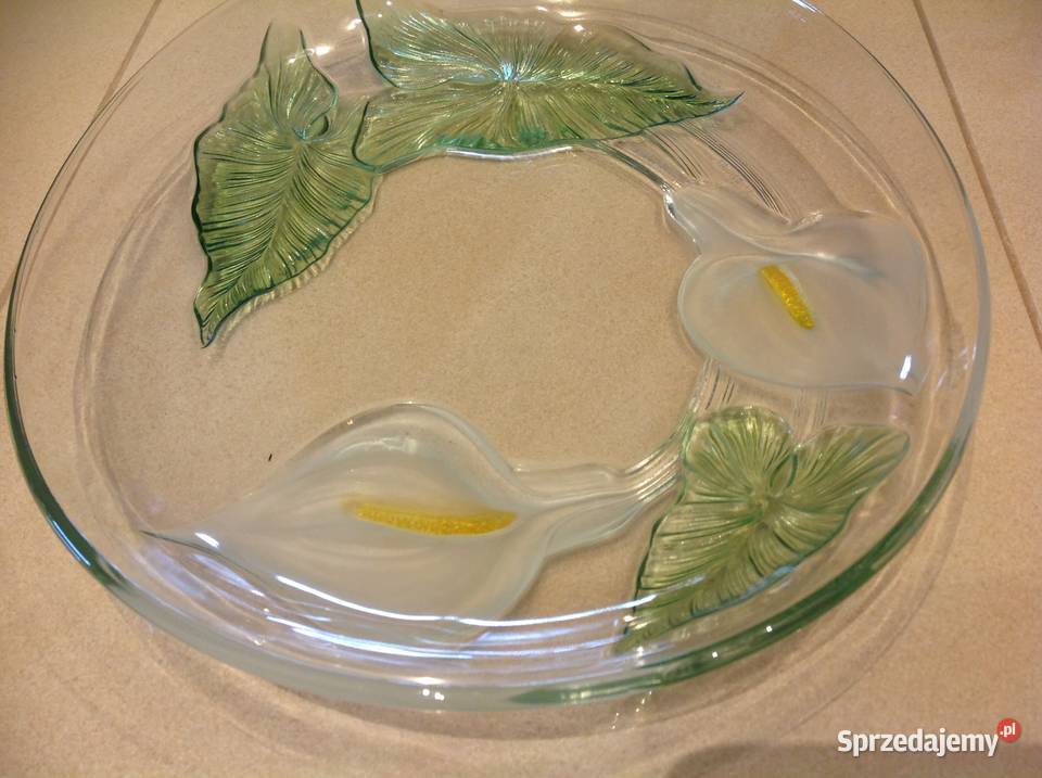 Piękna Szklana Patera KALIE lubuskie Nowa Sól
