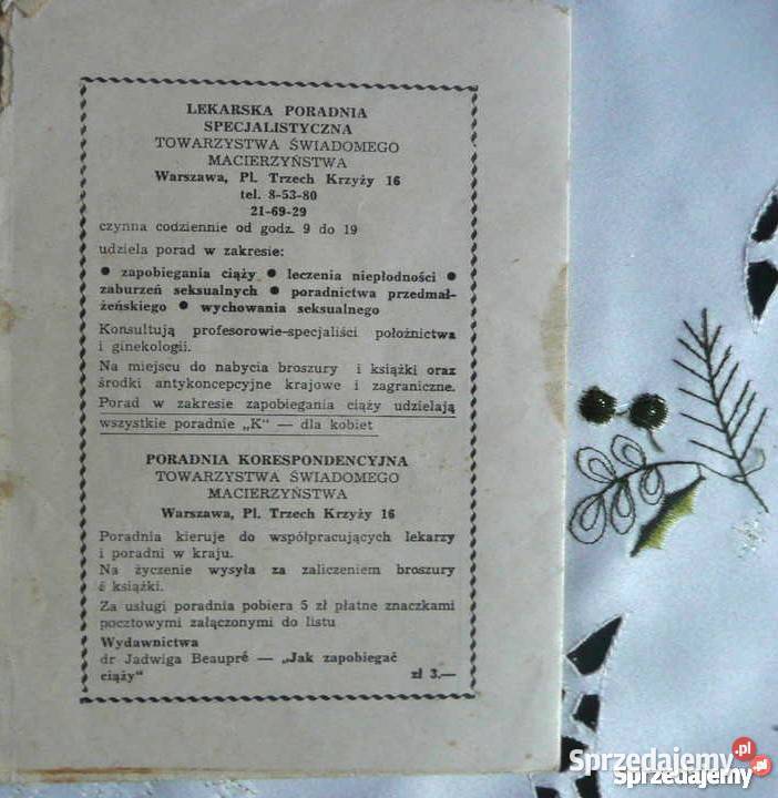 Towarzystwo Świadomego Macierzyństwa Rok wydania 1959 sprzedam