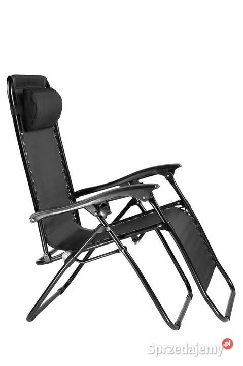 Leżak ogrodowy plażowy fotel składany z czarny wielkopolskie Poznań