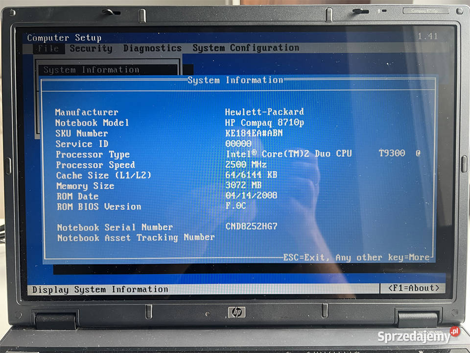 Sprzedam Laptop HP 8710p 17 100 Sprawny Liczba rdzeni 2 Bełchatów sprzedam