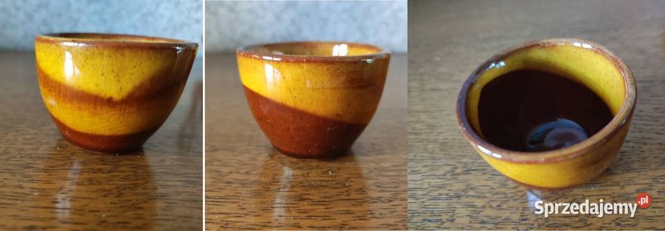 porcelit kamionka wypalany zestaw kubeczki