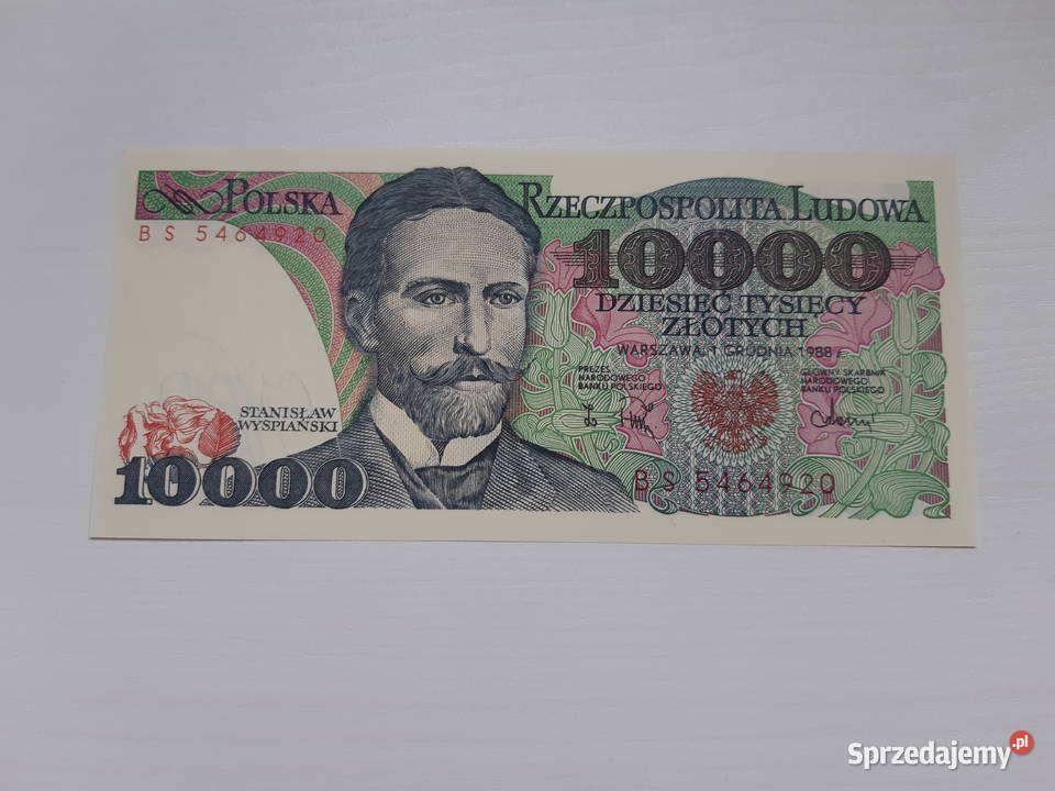 10000 1988 SERIA BS STAN UNC SERIA 5464829 Koronowo