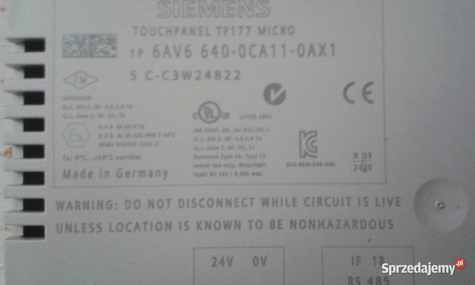 Siemens Touch Panel TP177 Micro Skoczów
