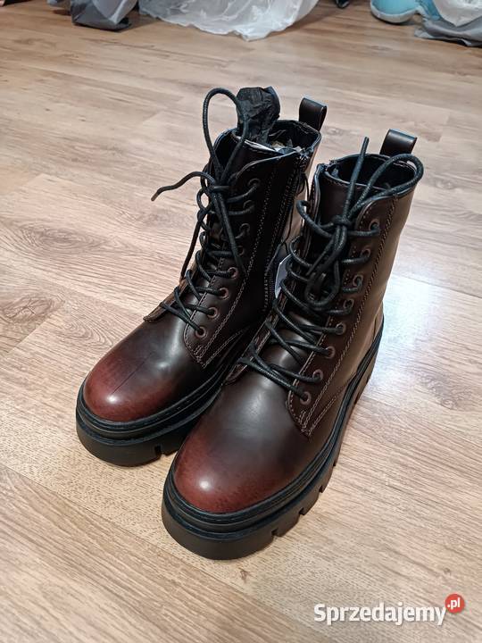 botki evenodd bordeaux 37 gruba podeszwa nowe z śląskie Katowice