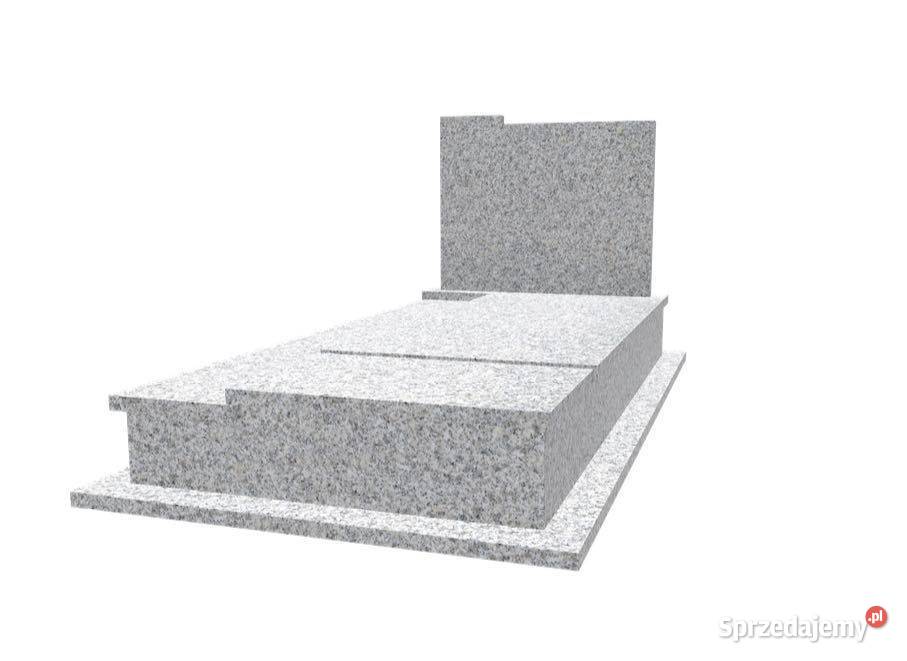 Nagrobek Granitowy 260 130 Jasny Szary na Mieleszynek