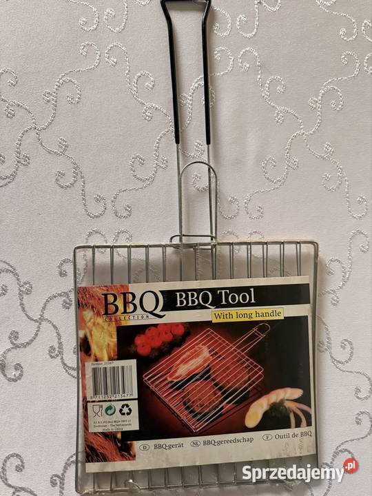 Ruszt grillowy BBQ składany z rączką stalowy Ogród