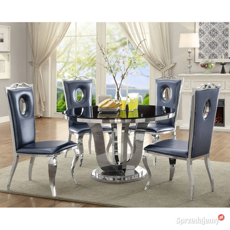 Stół glamour Emily 130 okrągły blat imitacja Warszawa