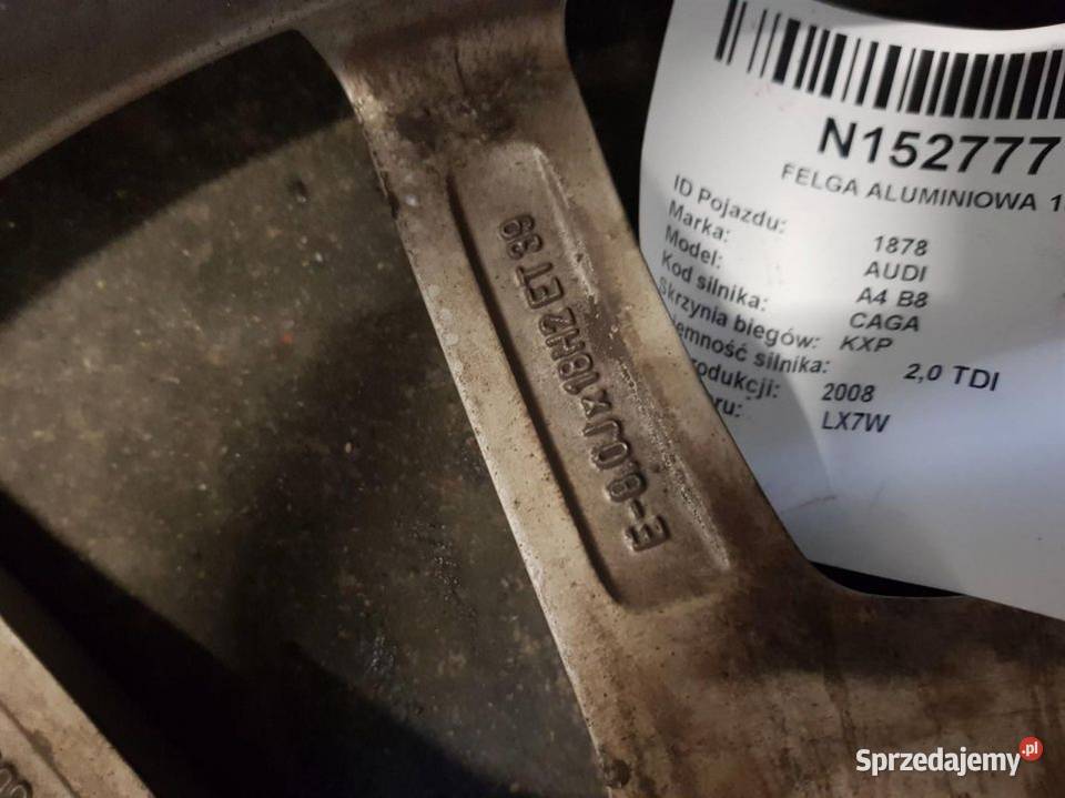 FELGA ALUMINIOWA 18 AUDI A4 B8 8R0601025C Lipno