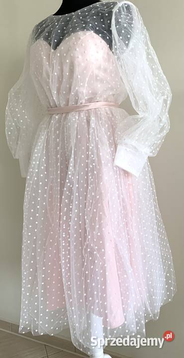 Krótka suknia ślubna różowa wesele druhna Jelenia Góra sprzedam