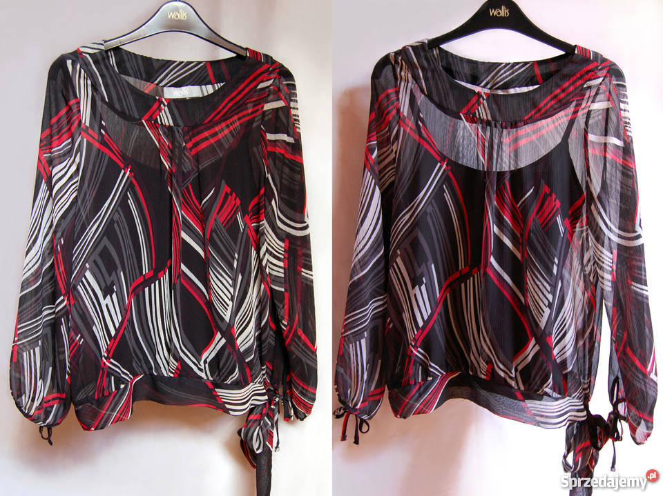 Wallis 36 S elegancka bluzka mgiełka długi rękaw Lublin