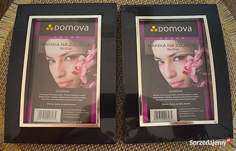 Eleganckie czarne ramki w srebrnych obwódkach Ramki i ramy