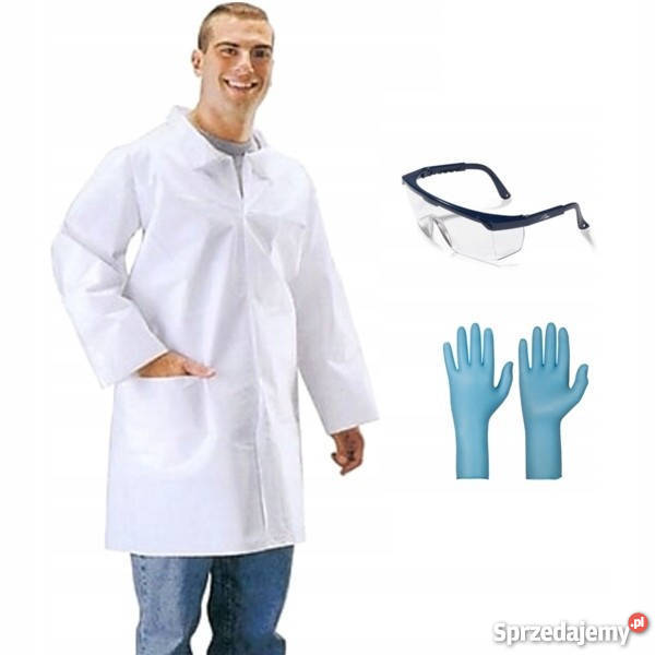 Zestaw Laboratoryjny fartuch, okulary, rękawice