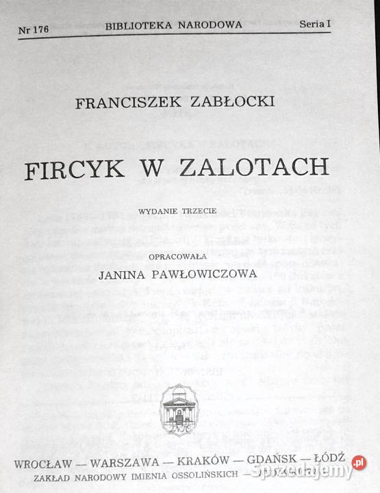Fircyk w zalotach Franciszek Zabłocki miękka Chełm