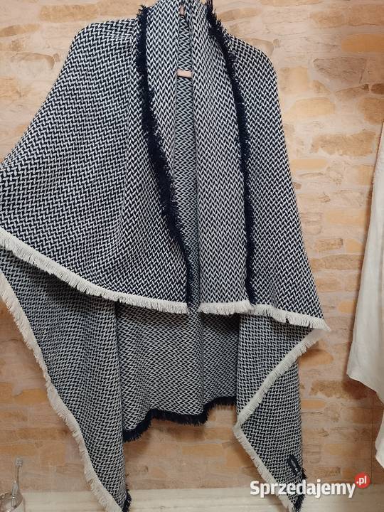 Lacoste Duża granatowa chusta nsrxutksy ponczo małopolskie