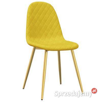 vidaXL Krzesła stołowe 4 musztardowe obite mazowieckie Warszawa sprzedam