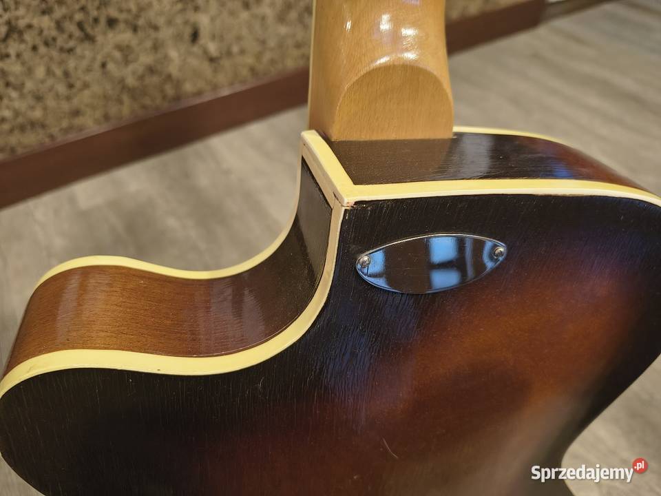 Polska gitara Defil jazz komplet z pokrowcem Skawina