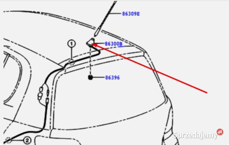 Adapter podstawa anteny dachowej TOYOTA YARIS osobowe łódzkie Łódź