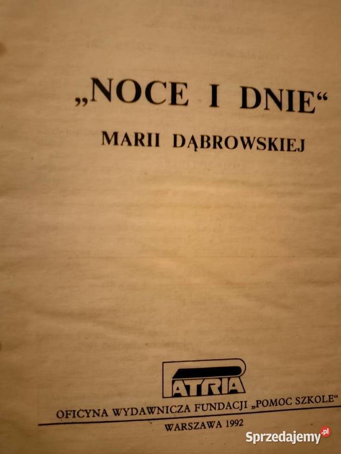 Noce i dnie analizy lektur księgarnia Praga mazowieckie Warszawa sprzedam