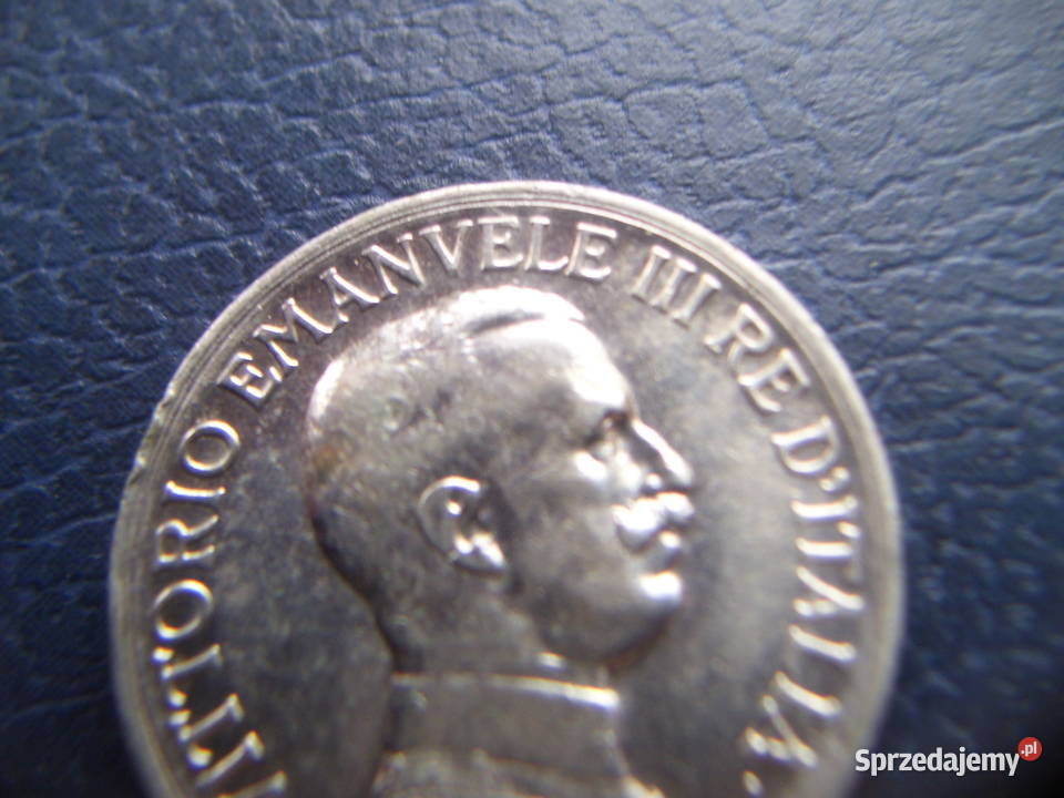 Stare monety 1 lir 1917 Włochy srebro piękna Lesko