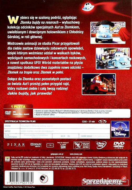 AUTA SAMOLOTY DISNEY PIXAR 6xDVD