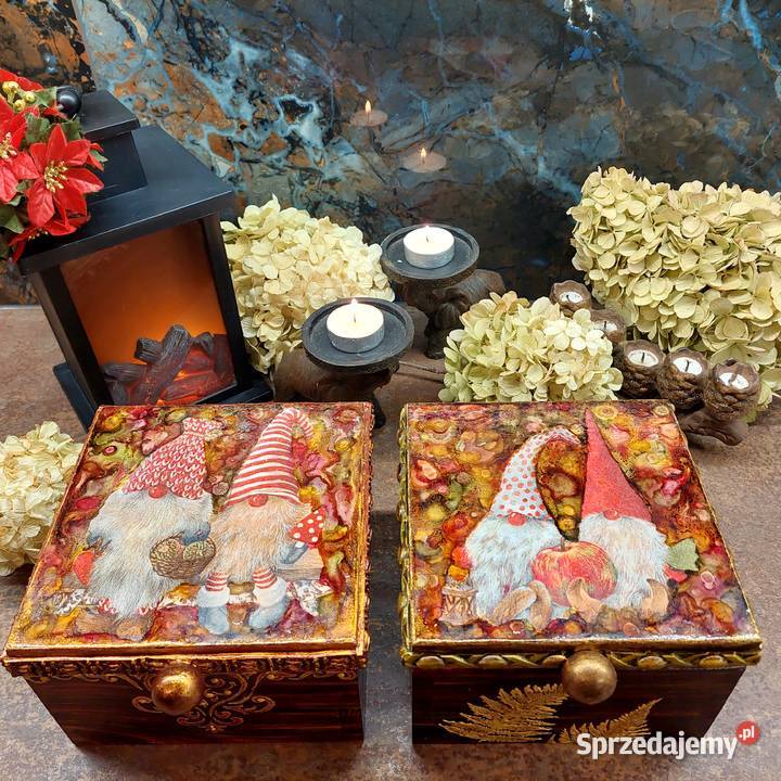 Skrzynka Szkatułka Decoupage Rękodzieło Święta Łódź sprzedam