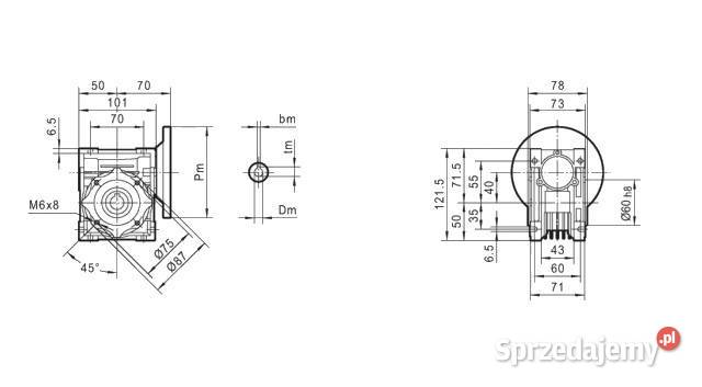 Silnik Elektryczny 055kW 1390 PRZEKŁADNIA I75