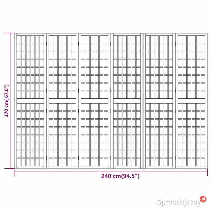 Składany parawan 6panelowy styl japoński 240x170