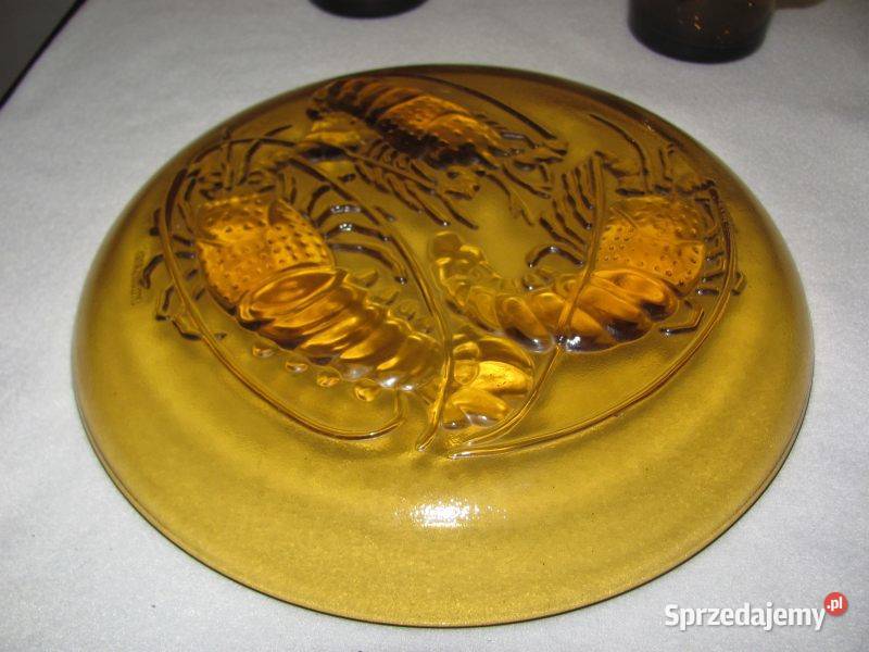 Talerz z homarem Szkło z bursztynu Porcelana i szkło Zamość