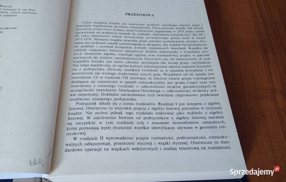 Geometria różniczkowa Jacek Gancarzewicz Gdańsk