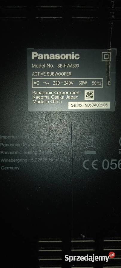 Audio Panasonic Soundbar SBHWA690 SUBWOOFER Bielsko-Biała