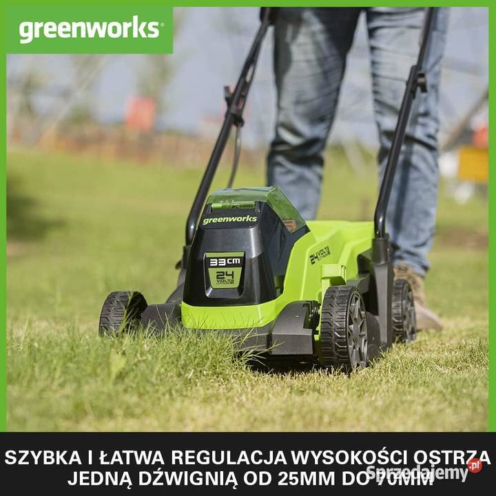 Greenworks GD24LM33K2 Kosiarka akumulatorowa 24V Kosiarki akumulatorowe Rzeszów