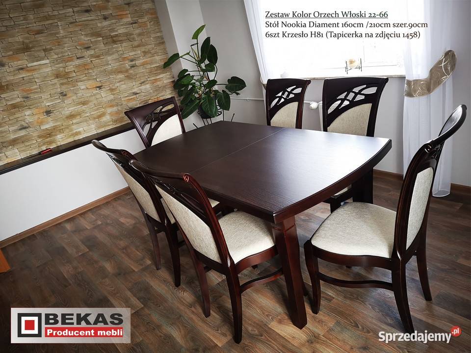 Stylowy Komplet Mebli Stół Krzesła Bekas Orzech Grodzisk Mazowiecki sprzedam