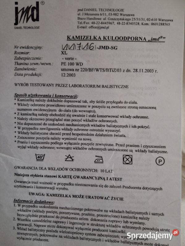 Kamizelka kuloodporna JMD Militaria