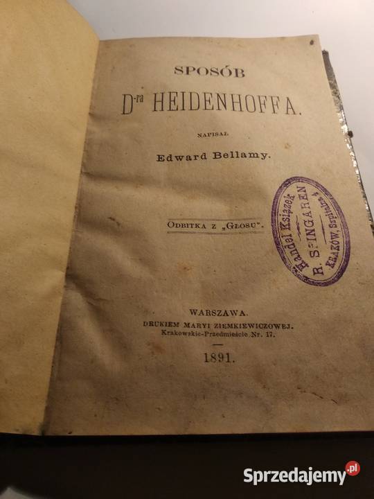 Sposób na doktora Heidenhoffa Edward Bellamy Nowy Sącz