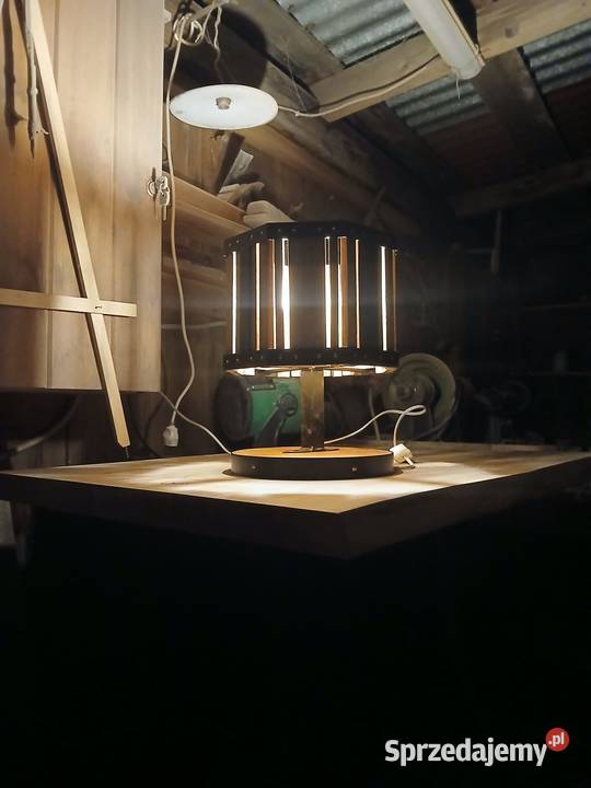 Lampka dębowa styl loft śląskie Żory