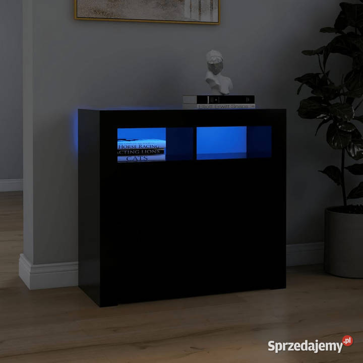 Szafka z oświetleniem LED czarna 80 x 35 x 75 Warszawa