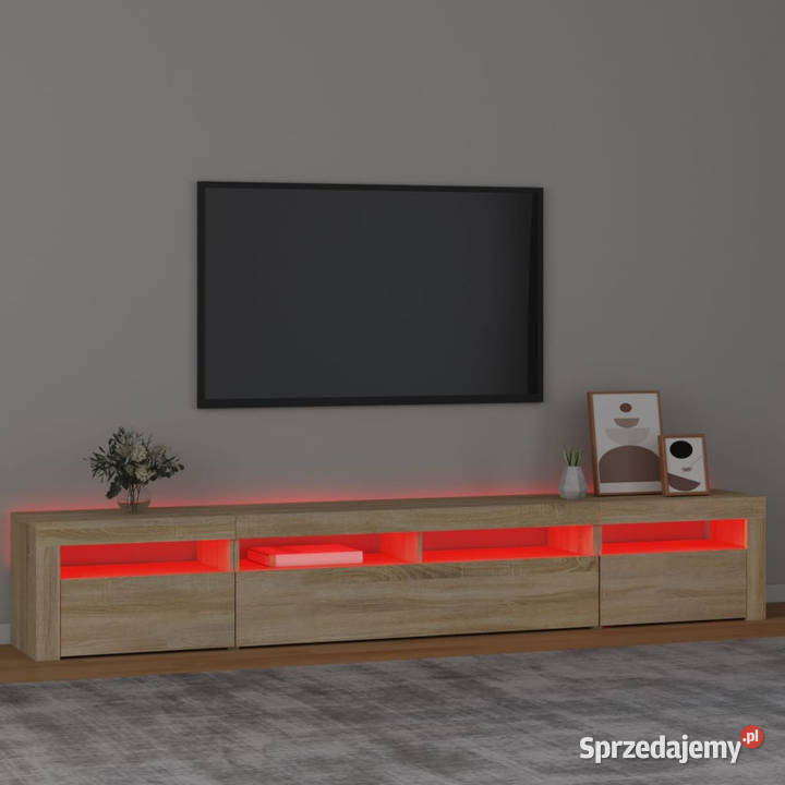 Szafka TV z oświetleniem LED dąb sonoma mazowieckie Warszawa