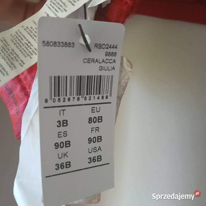 Koronkowy biustonosz Intimissimi 80B RBD2444 śląskie