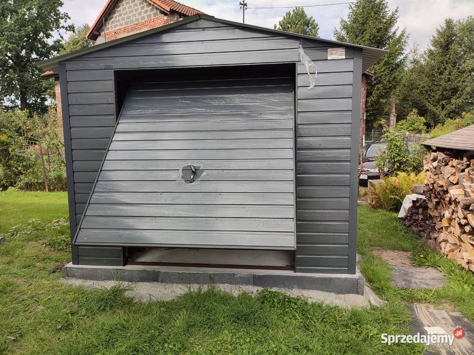Mały Garaż Blaszany w kolorze Grafit GrzywStal Domki narzędziowe Wodzisław Śląski sprzedam