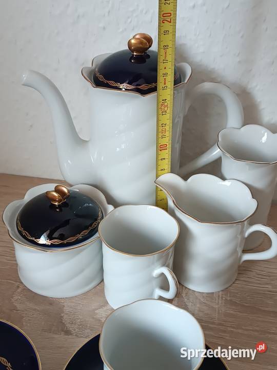 Porcelanowy kobaltowy zestaw GDR Gorlice