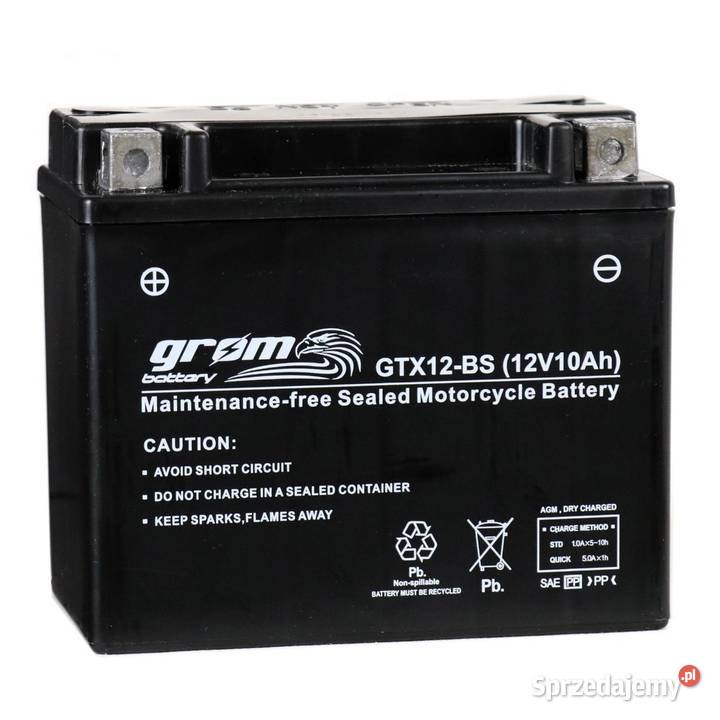 Akumulator motocyklowy GROM GTX12BS 12V 10Ah pomorskie Słupsk