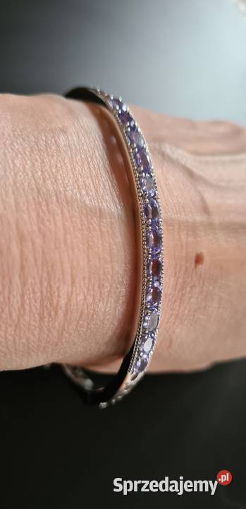 Srebrna bransoletka z tanzanitami Bransoletki mazowieckie Otwock