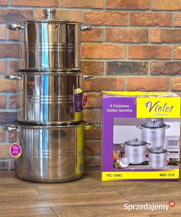 WYPRZEDAŻ 229 Garnki nierdzewne rosołowe VIOLET śląskie Zabrze