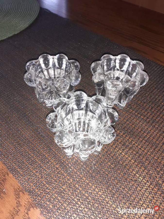 Świeczniki kryształ Reims Francja styl Ząbkowice Sosnowiec