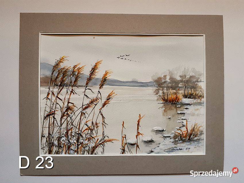 Akwarela Obraz Pejzaż Nowa Sól