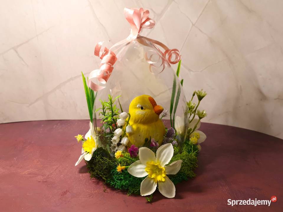 Stroik wielkanocny z kurczątkiem w akrylowym Kielce