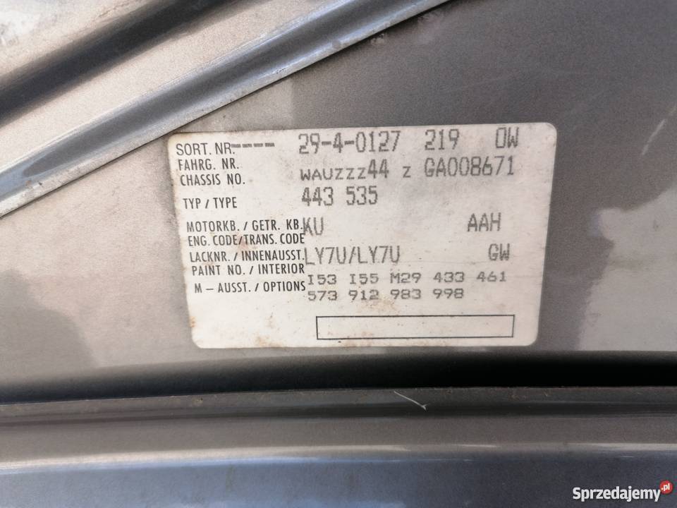 Audi 100 c3 SC quattro 85 r małopolskie Nowy Sącz